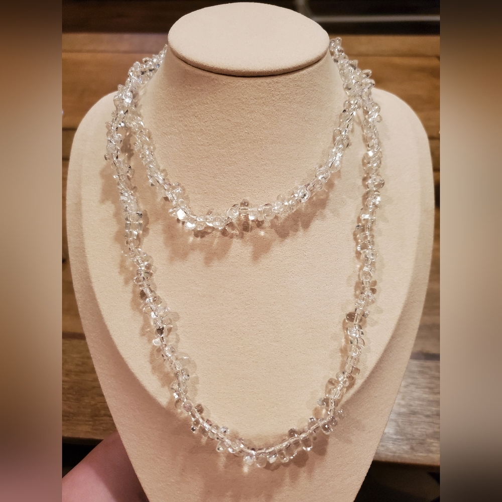 Vintage Rock Crystal Chip Bead necklace